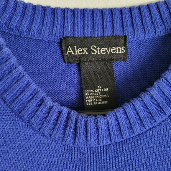 Alex Stevens Ugly Sweater Mens S Blue Dog Peeing on Snowman Christmas Party - Picture 5 of 7